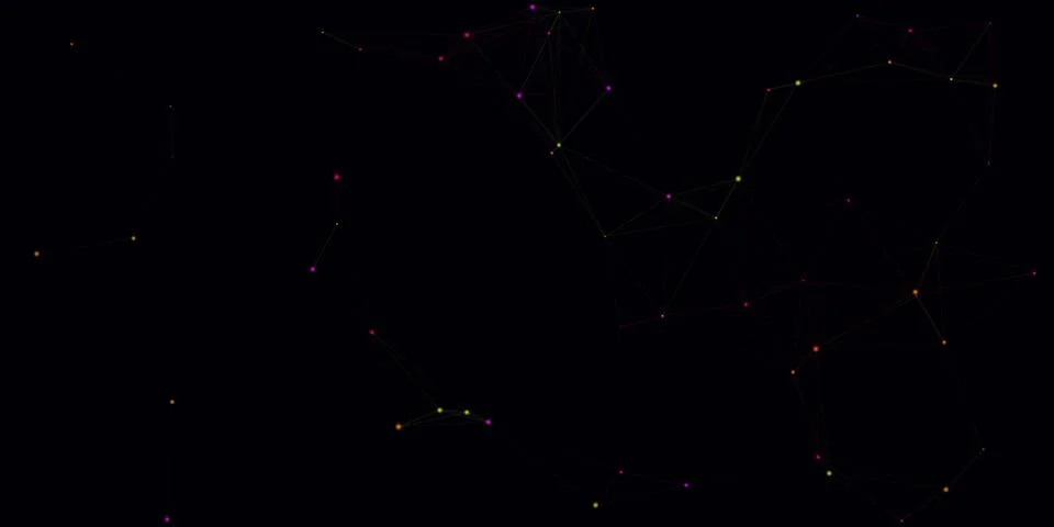 Abstract digital network connection with glowing light dots Stock Illustration