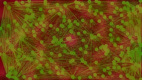 Abstract Digital Network Connection with Green Dots and Pink Background Stock Footage 332607714