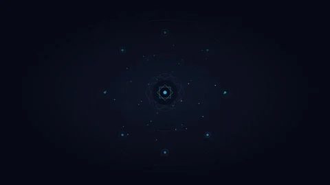 Abstract digital network connection hud with pulsing geometric light partic.. Stock-Footage 344857628
