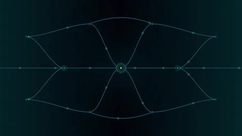 Abstract digital network connection hud with glowing nodes and geometric da.. Stock Footage 348332027