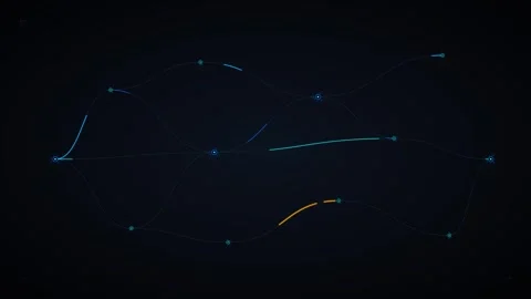 Abstract digital network connection lines and data flow animation on dark b.. Stock Footage 348284203