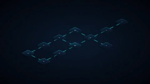Abstract digital network connection nodes and data flow animation on dark b.. 库存影片 344860294
