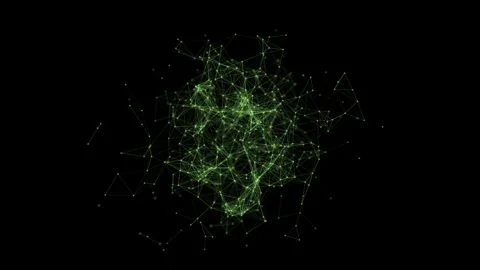 Abstract digital network connection plexus mesh glowing green motion graphi.. Stock Footage 327540331