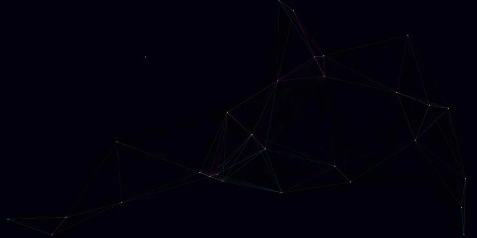 Abstract digital network connection points on dark background Stock Illustration