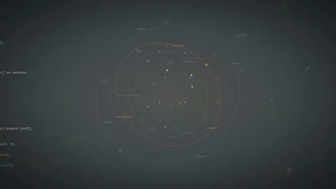 Abstract Digital Network Connection with Programming Code and Glowing Data Stock Footage 339972205