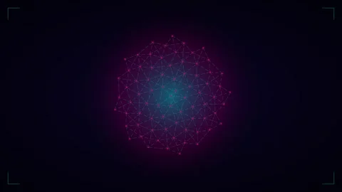 Abstract digital network connection sphere with glowing nodes and data line.. Stock Footage 348332248