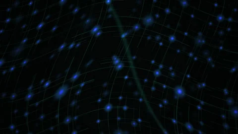 Abstract Digital Network Connection Visualization with Glowing Blue Nodes a.. Stock Footage 340509323