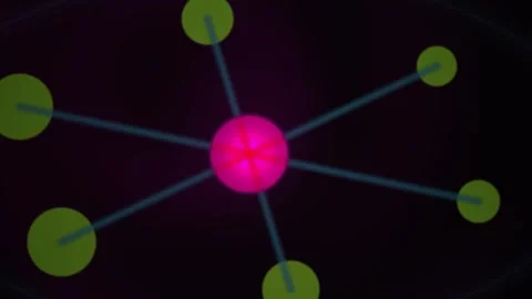 Abstract Digital Network Connection Visualization with Glowing Nodes and Co.. Video stock 341785677
