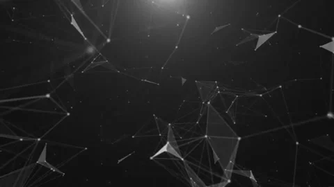 Abstract Digital Network Connections on Dark Background Video stock 327204306