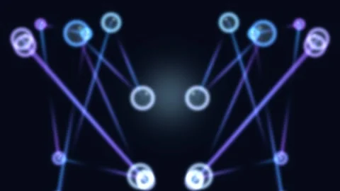 Abstract digital network connections in a dark background Stock Footage 340298751