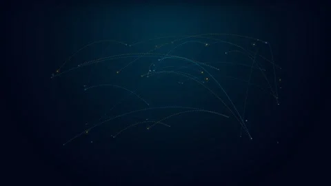 Abstract Digital Network Connections on Dark Background 库存影片 347626474
