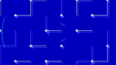 Abstract digital network connections on deep blue background | Tech data fl.. Stock Footage 336267689