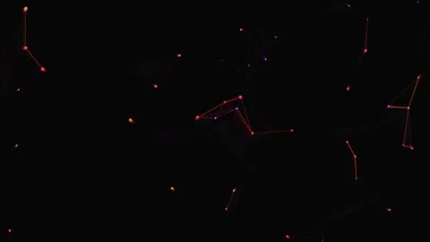 Abstract digital network connections evolving in dark space with glowing node Stock Footage 341770759