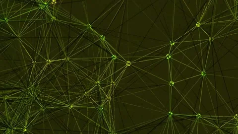 Abstract digital network connections forming a glowing geometric data grid .. 库存影片 341055333