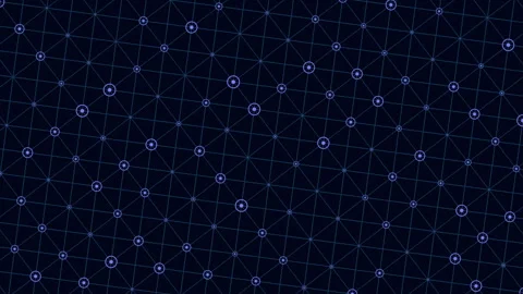 Abstract digital network connections with glowing nodes on dark tech background Stock Footage 333140767