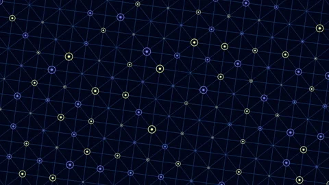 Abstract digital network connections with glowing nodes and polygon mesh Stock Footage 333188106