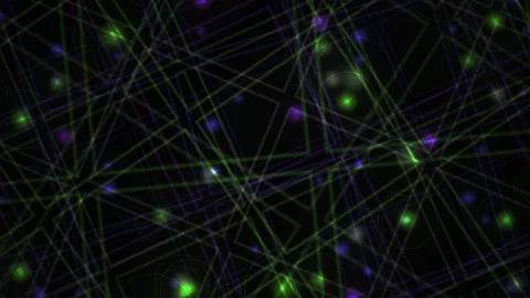 Abstract digital network connections with glowing nodes and moving geometri.. Stock Footage 334449561