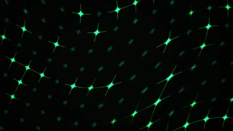 Abstract Digital Network Connections with Glowing Green Nodes and Data Lines. Stock Footage 341785732