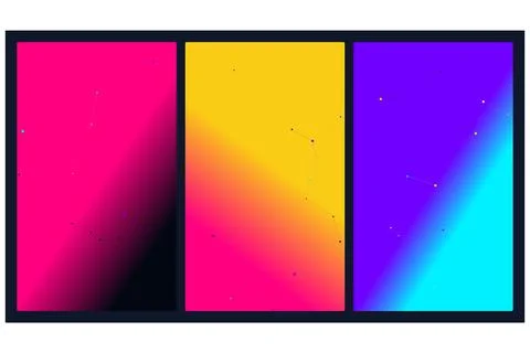 Abstract Digital Network Connections on Gradient Backgrounds: Modern Techno.. Stock-Illustration