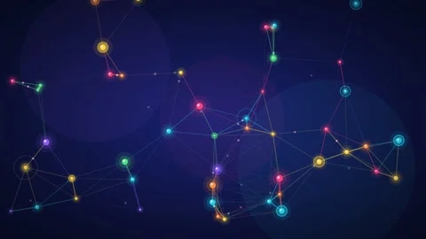 Abstract Digital Network Connections in Motion Stock Footage 347897420