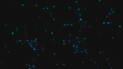 Abstract digital network connections pulsing with blue light on black backg.. Stock Footage 340905407