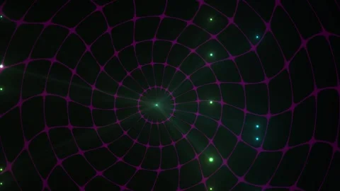 Abstract digital network connectivity with glowing particle nodes and data .. Stock Footage 334449988