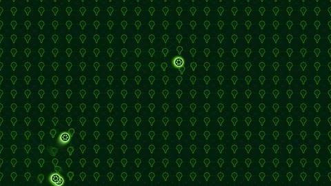Abstract digital network connectivity nodes moving across green light bulb .. Video stock 341733798