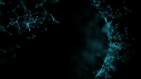 Abstract Digital Network in Dark Blue Gradient Space Composition Stock Footage 341780517