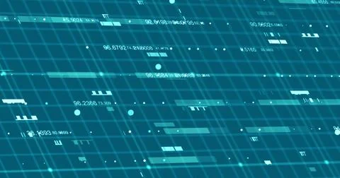 Abstract digital network data background, 3D rendering illustration Stock Illustration