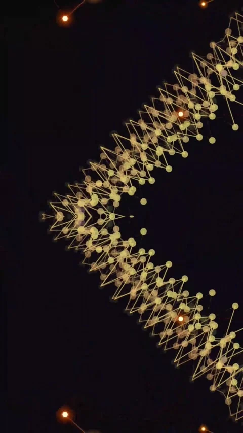 Abstract digital network data flow animation. Futuristic glowing particle Stock Footage 339638149