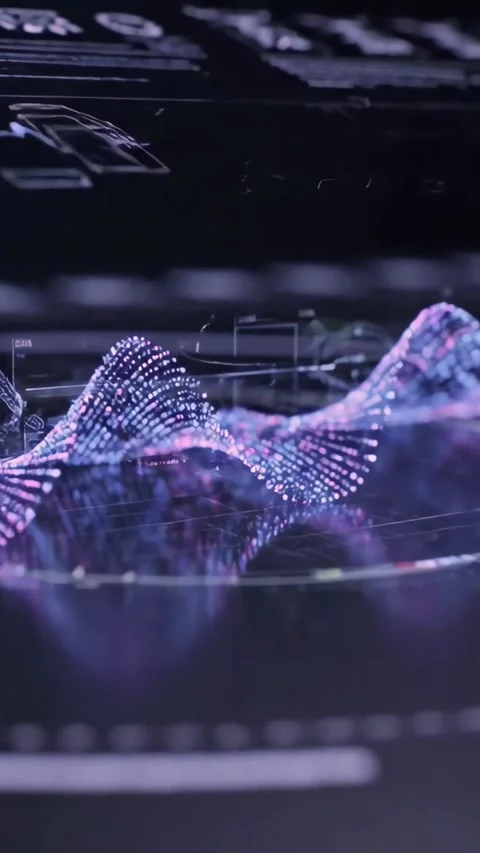 Abstract digital network data flow in motion. Futuristic glowing particle Video stock 339638211