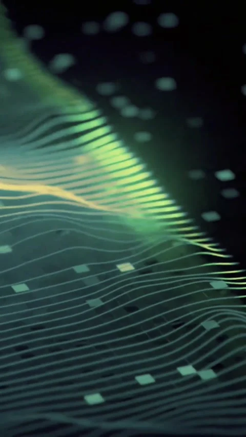 Abstract digital network flow with glowing neon lines. Futuristic data Video stock 339638055