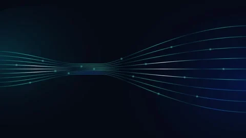 Abstract digital network flow: glowing data lines and connection nodes back.. Stock Footage 348331810