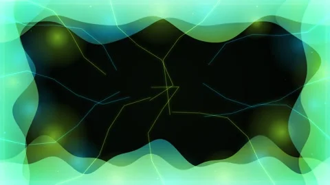 Abstract Digital Network Flow with Wavy Neon Green and Blue Glow Background Stock Footage 346659856