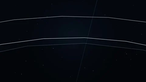 Abstract digital network globe with connecting lines and stars rotating in .. Stock Footage 345360569