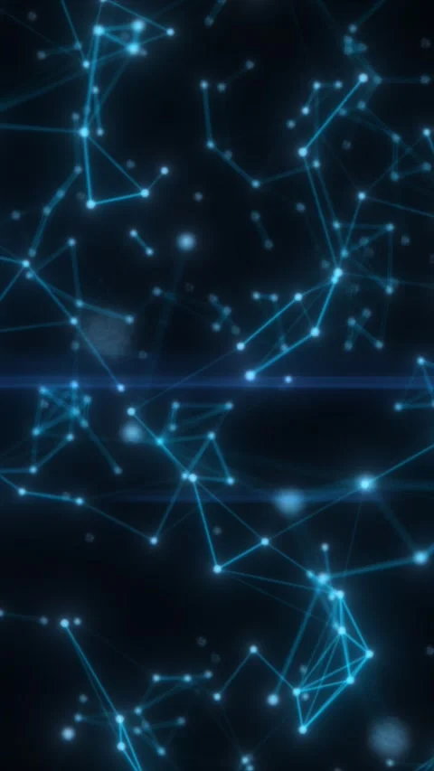 Abstract digital network with glowing blue points and connecting lines on a.. Stock Footage 308487271