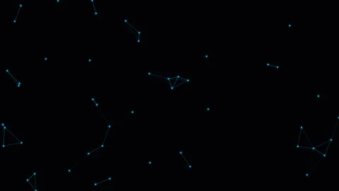 Abstract digital network of glowing blue dots connected by thin lines Stock Footage 335145740