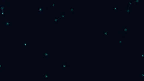 Abstract digital network of glowing blue nodes connected by thin lines Stock Footage 338311284