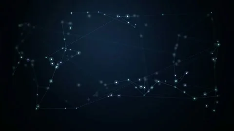Abstract digital network of glowing blue dots and connecting lines moving on Stock Footage 346213053