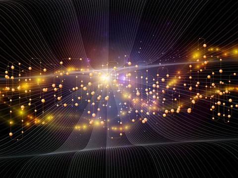Abstract Digital Network with Glowing Circuit Lights 스톡 일러스트