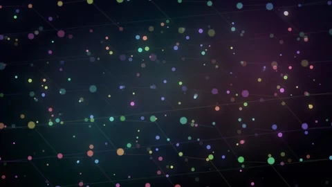 Abstract digital network of glowing colorful data points Stock Footage 335862785
