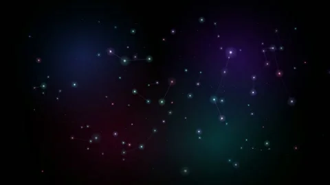 Abstract digital network of glowing connected dots and lines moving over a dark Stock Footage 346211795