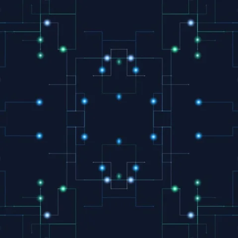 Abstract digital network with glowing dots and lines on dark background. Stock Footage 327259813