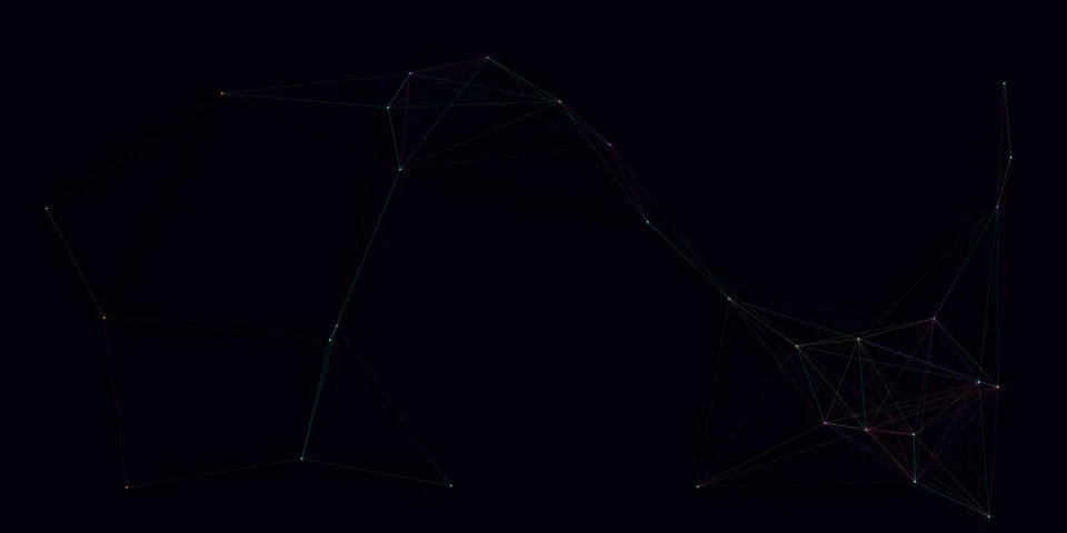 Abstract digital network with glowing dots and lines Stockillustratie