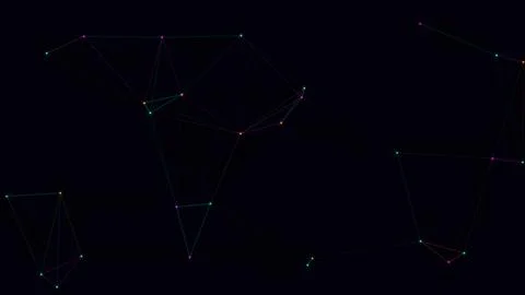 Abstract digital network with glowing dots and lines Stock Illustration