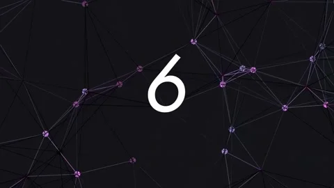 Abstract digital network of glowing geometric nodes on dark background Stock Footage 342093441