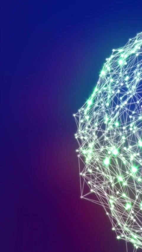 Abstract digital network with glowing green nodes and connecting white lines Stock Footage 312031702