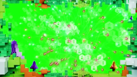 Abstract Digital Network with Glowing Hexagons and Geometric Shapes Stock Footage 337453726