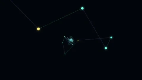 Abstract digital network of glowing lines and dots on black Stock Footage 336349682
