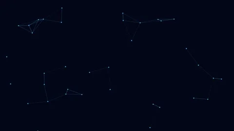 Abstract digital network of glowing nodes and connection lines on black Stock Footage 335145872